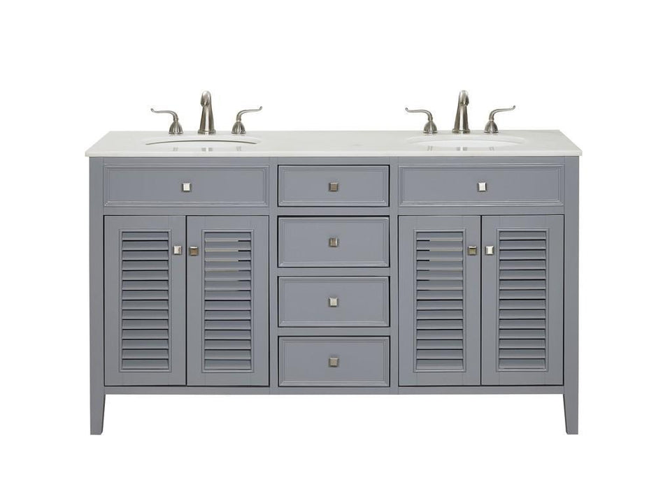 Elegant Decor 60 Inch . Double Bathroom Vanity Inch Grey Model: VF10460GR