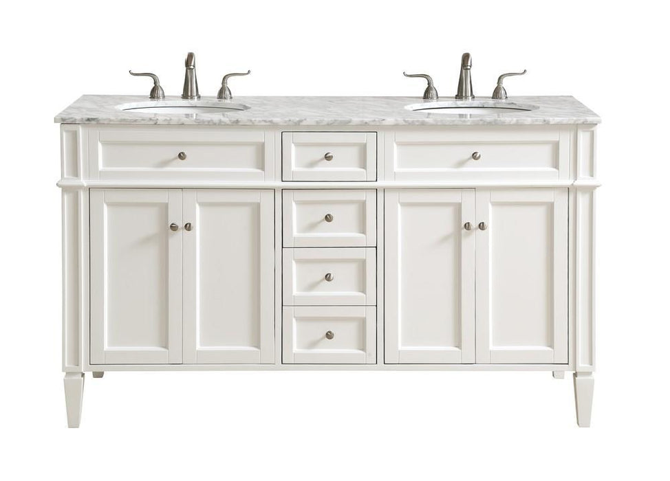 Elegant Decor 60 Inch . Double Bathroom Vanity Set Inch Model: VF12560DWH