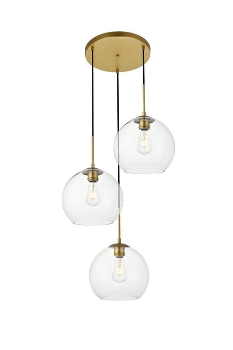 Elegant Lighting Baxter 3 Light Pendant Model: LD2214BR