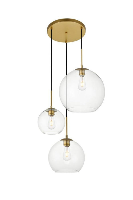 Elegant Lighting Baxter 3 Light Pendant Model: LD2218BR