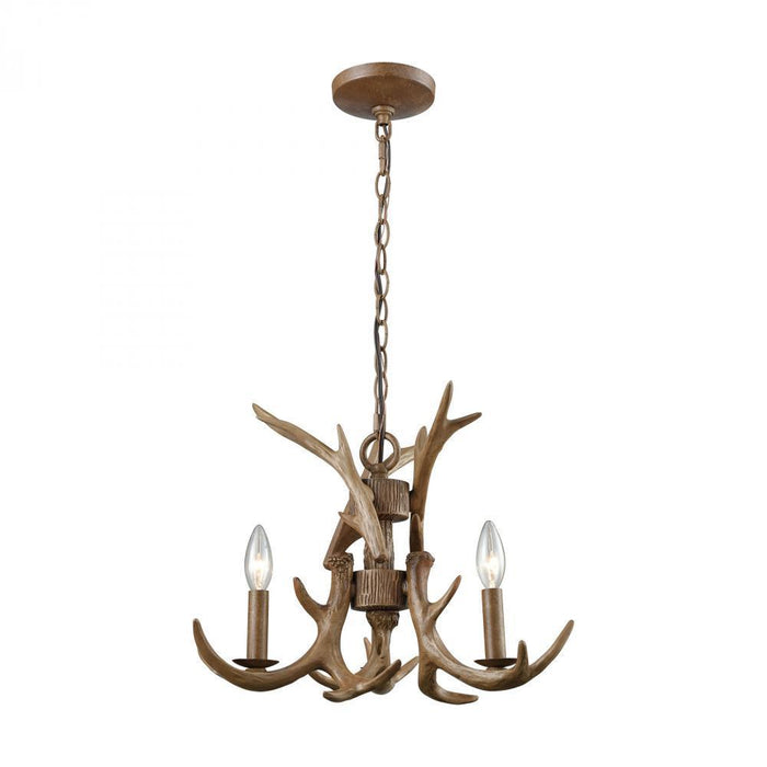 Elk 3 Light Chandelier In Wood Brown Model: 16314/3