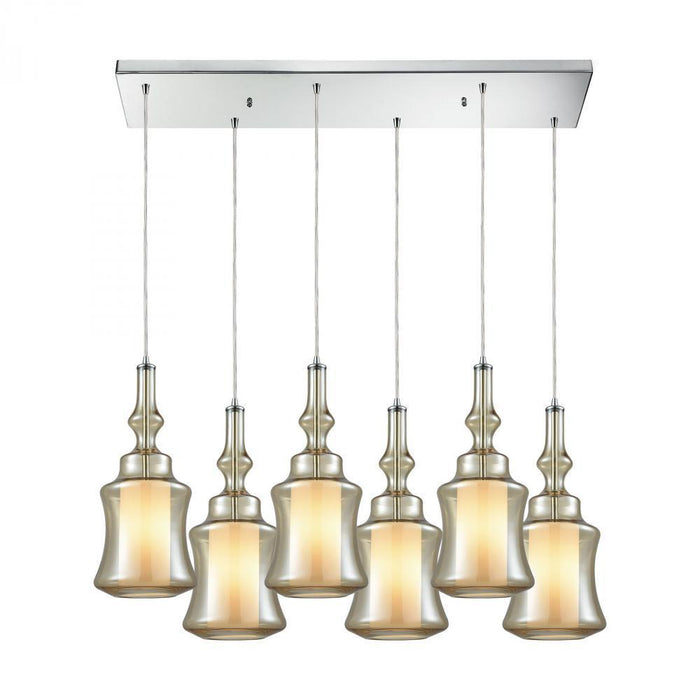 Elk Alora 6 Light Rectangular Pendant Fixture In Model: 56502/6RC