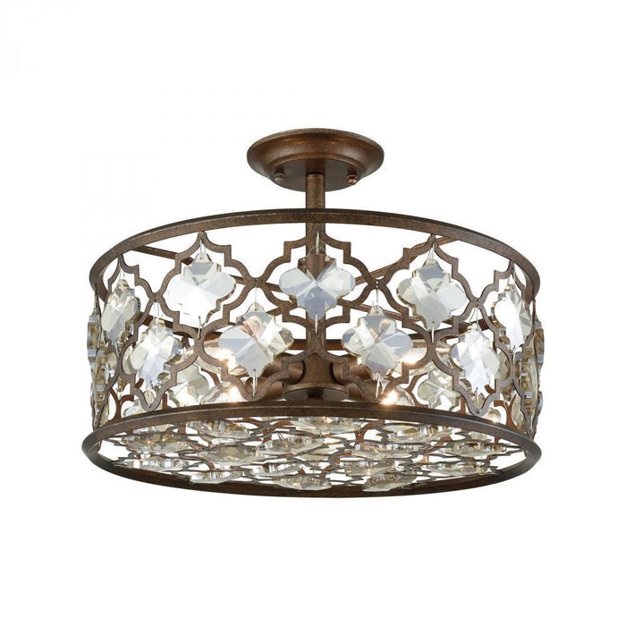 Elk Armand 4 Light Semi Flush In Weathered Bronze Model: 31092/4