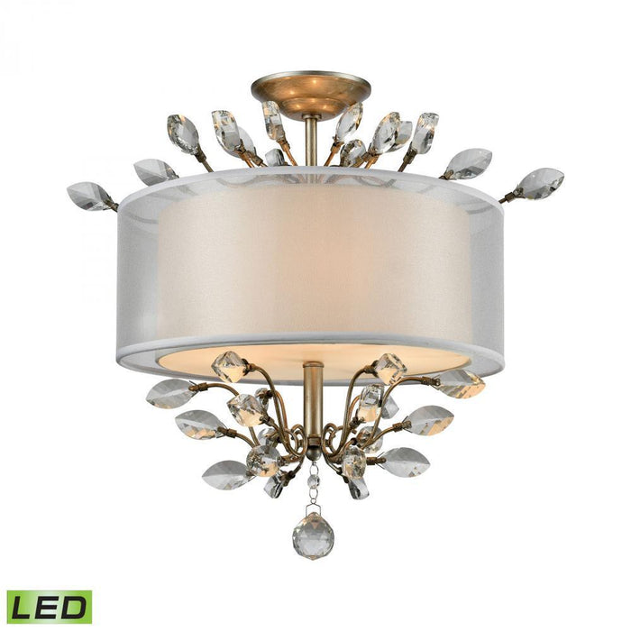 Elk Asbury 3 Light Semi Flush In Aged Silver With Model: 16281/3-LED