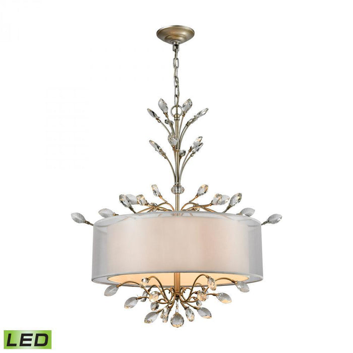 Elk Asbury 4 Light Chandelier In Aged Silver With Model: 16282/4-LED