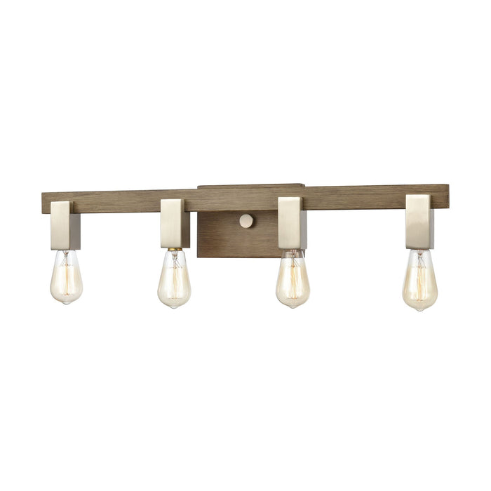 Elk Axis 4 Light Vanity Light In Light Wood And Model: 55059/4