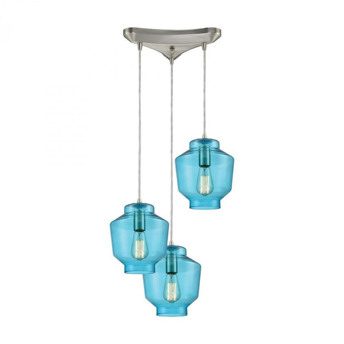 Elk Barrel 3 Light Triangular Pendant Fixture In Model: 10915/3