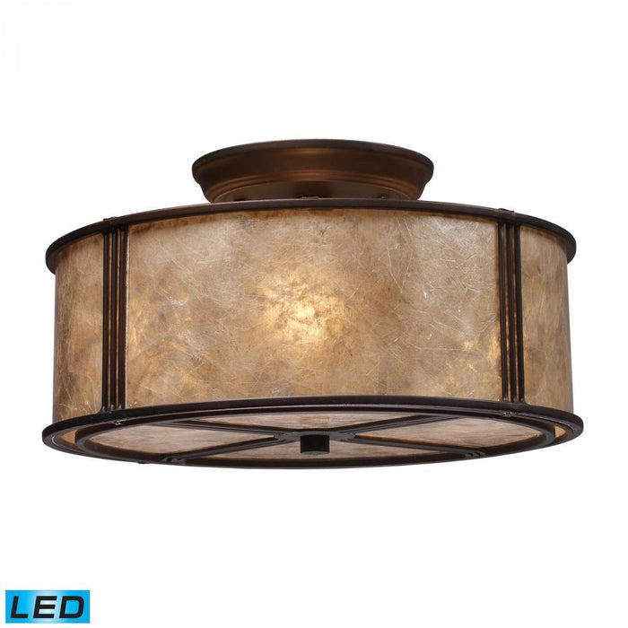 Elk Barringer 3 Light Semi Flush In Aged Bronze Model: 15031/3-LED