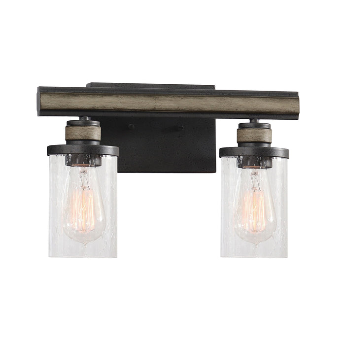 Elk Beaufort 2 Light Vanity Light In Anvil Iron Model: 89153/2