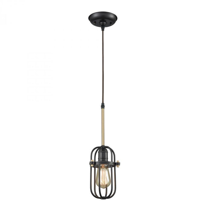 Elk Binghamton 1 Light Mini Pendant In Bronze And Model: 65216/1