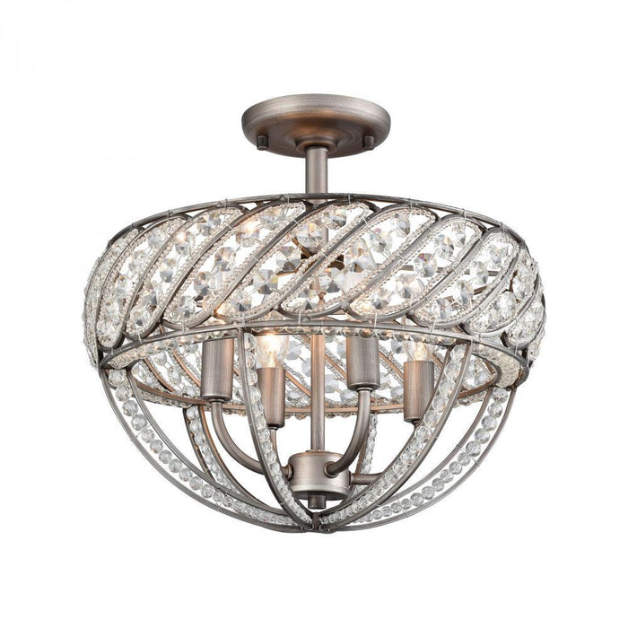 Elk Bradington 4 Light Semi Flush In Weathered Model: 11091/4