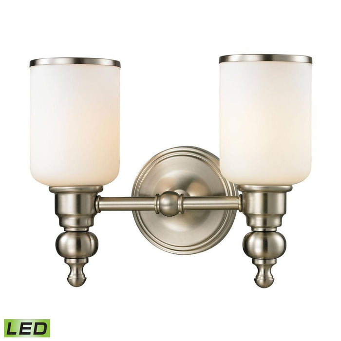 Elk Bristol 2 Light Vanity Lamp In Brushed Nickel Model: 11581/2-LED