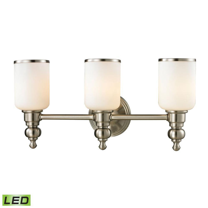 Elk Bristol 3 Light Vanity Lamp In Brushed Nickel Model: 11582/3-LED