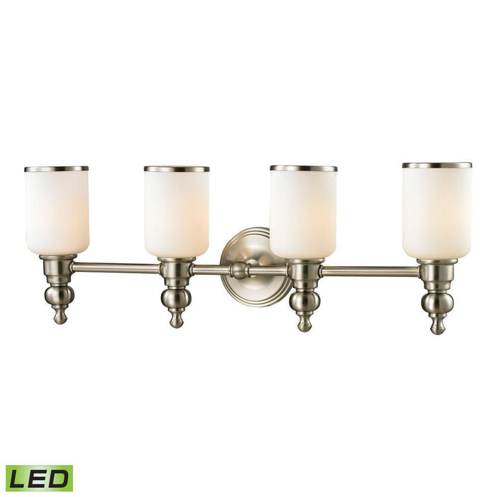 Elk Bristol 4 Light Vanity Lamp In Brushed Nickel Model: 11583/4-LED