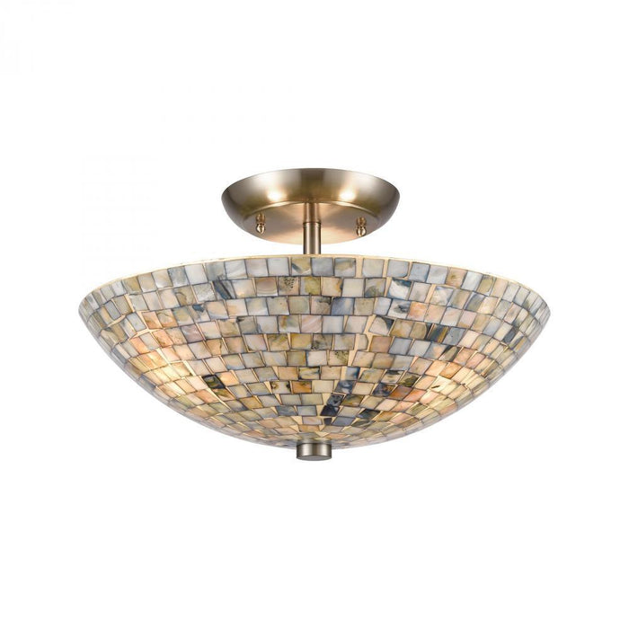 Elk Capri 3 Light Semi Flush Mount In Satin Model: 10551/3