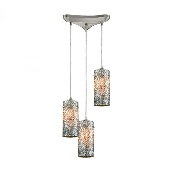 Elk Capri 3 Light Triangular Pendant Fixture In Model: 10447/3