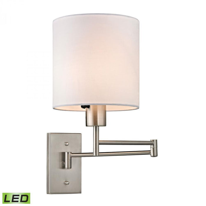 Elk Carson 1 Light Swingarm Wall Lamp In Brushed Model: 17150/1-LED