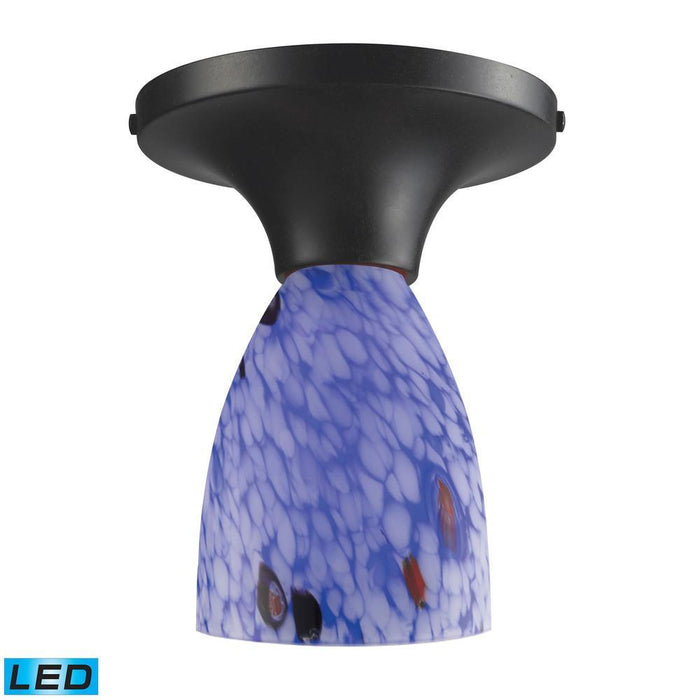 Elk Celina 1 Light Semi Flush In Dark Rust With Model: 10152/1DR-BL-LED