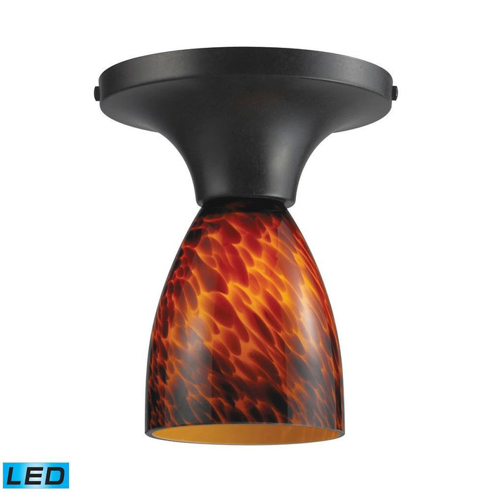 Elk Celina 1 Light Semi Flush In Dark Rust With Model: 10152/1DR-ES-LED