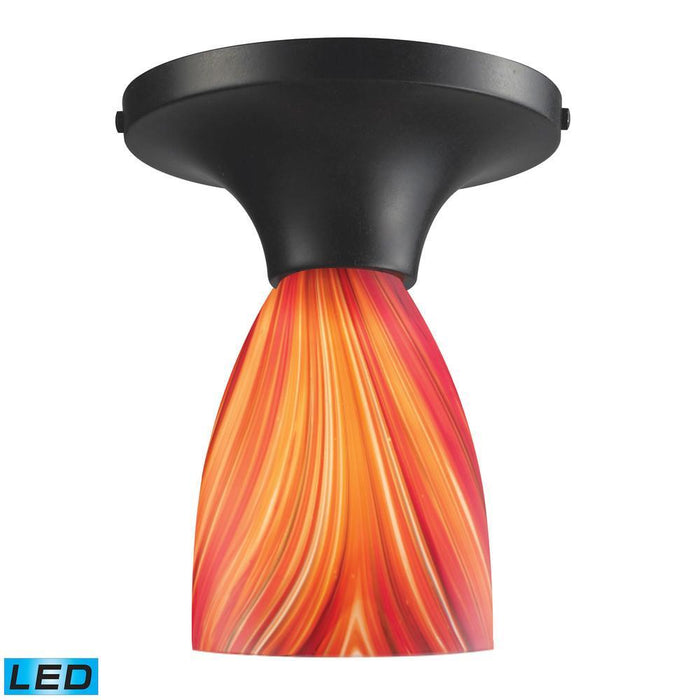 Elk Celina 1 Light Semi Flush In Dark Rust With Model: 10152/1DR-M-LED