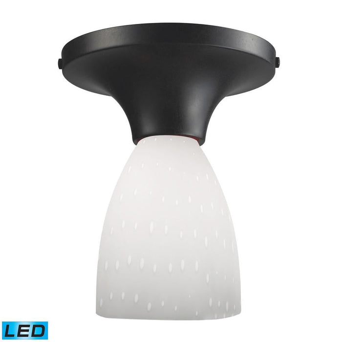 Elk Celina 1 Light Semi Flush In Dark Rust With Model: 10152/1DR-WH-LED