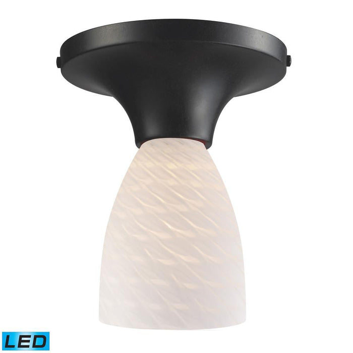 Elk Celina 1 Light Semi Flush In Dark Rust With Model: 10152/1DR-WS-LED