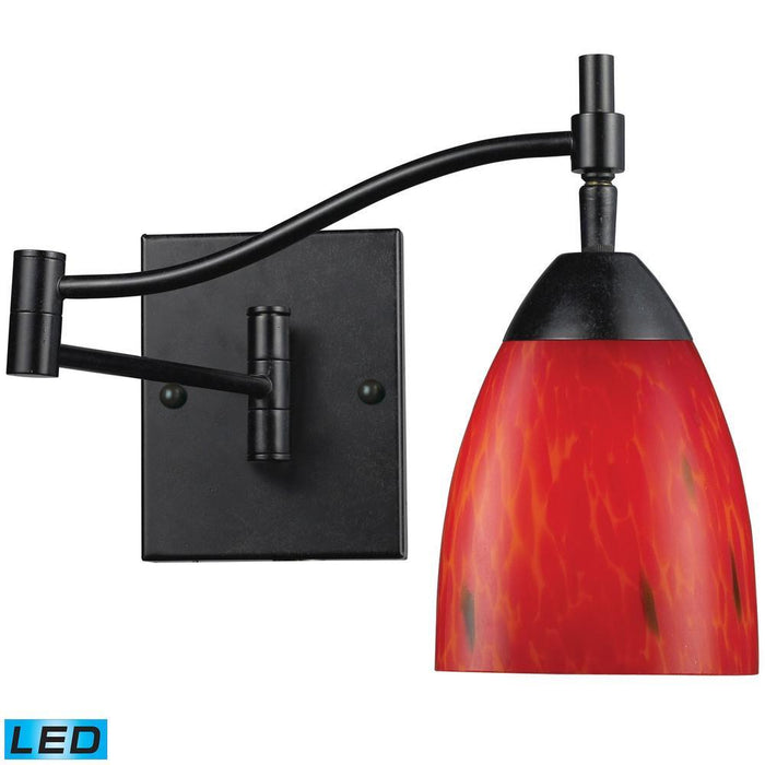 Elk Celina 1 Light Swingarm Wall Lamp In Dark Model: 10151/1DR-FR-LED