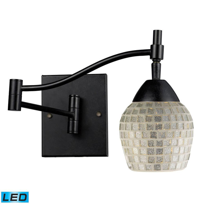 Elk Celina 1 Light Swingarm Wall Lamp In Dark Model: 10151/1DR-SLV-LED