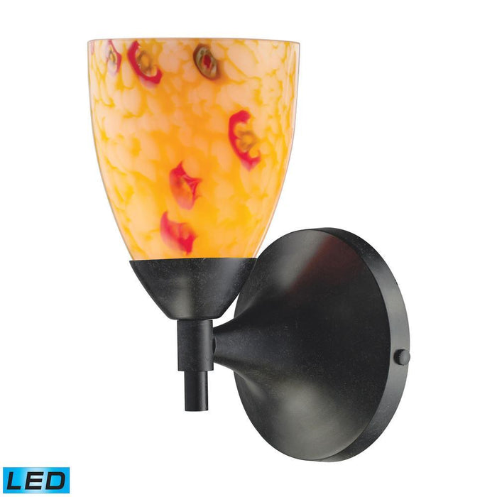 Elk Celina 1 Light Wall Lamp In Dark Rust With Model: 10150/1DR-YW-LED