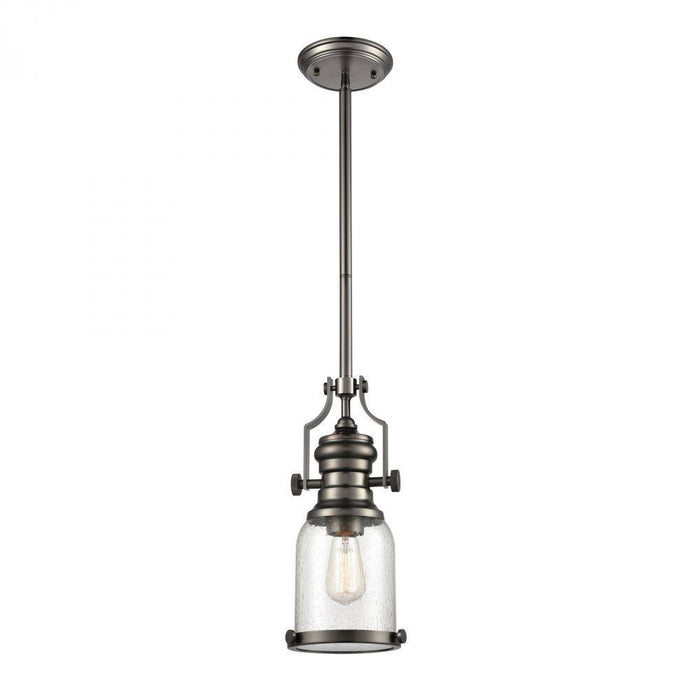 Elk Chadwick 1 Light Mini Pendant In Black Nickel Model: 67203-1