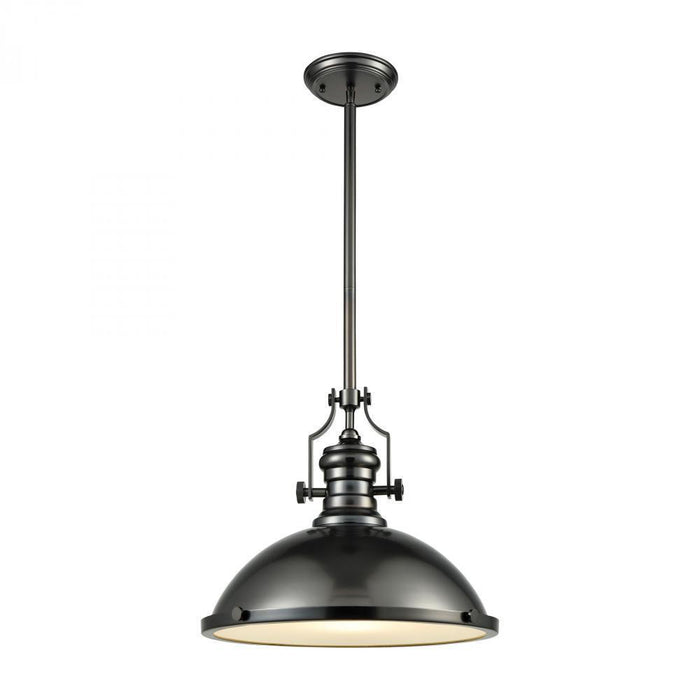 Elk Chadwick 1 Light Pendant In Black Nickel With Model: 66608-1