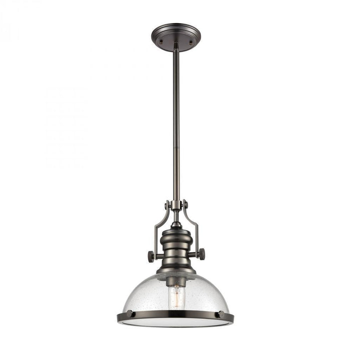 Elk Chadwick 1 Light Pendant In Black Nickel With Model: 67205-1