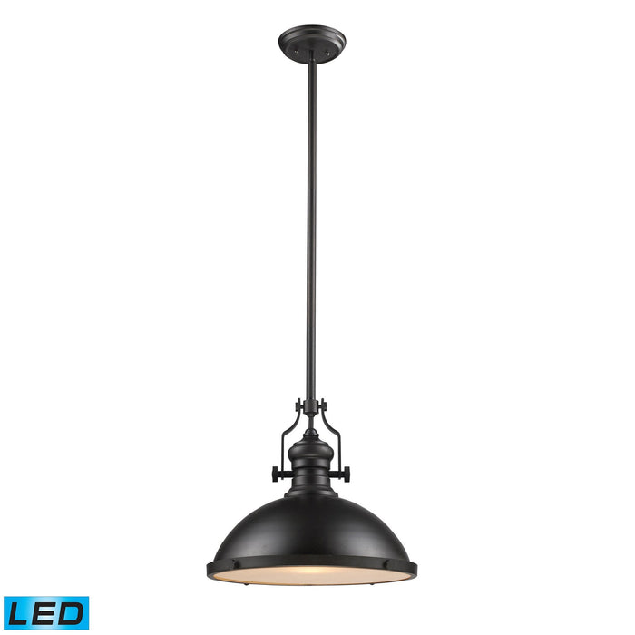 Elk Chadwick 1 Light Pendant In Oiled Bronze With Model: 66138-1-LED