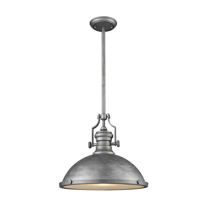 Elk Chadwick 1 Light Pendant In Weathered Zinc Model: 66588-1