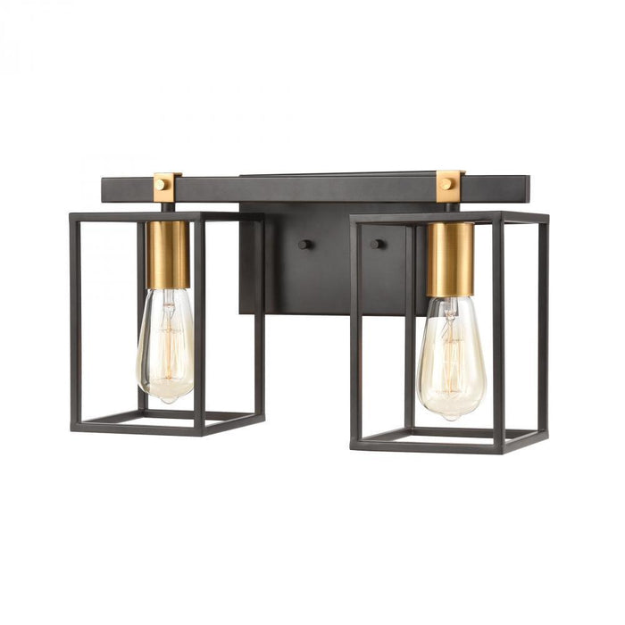 Elk Cloe 2 Light Vanity Light In Matte Black Model: 46631/2