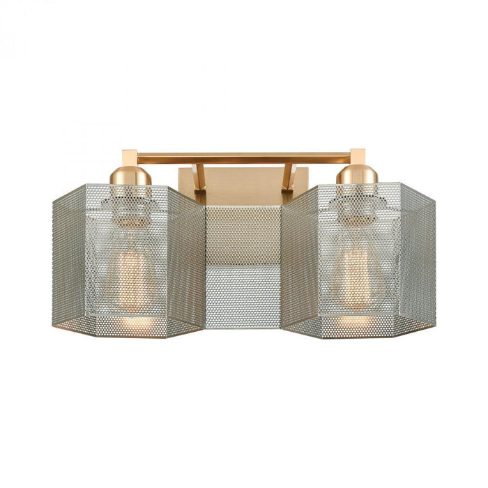 Elk Compartir 2 Light Vanity Light In Satin Brass Model: 21106/2