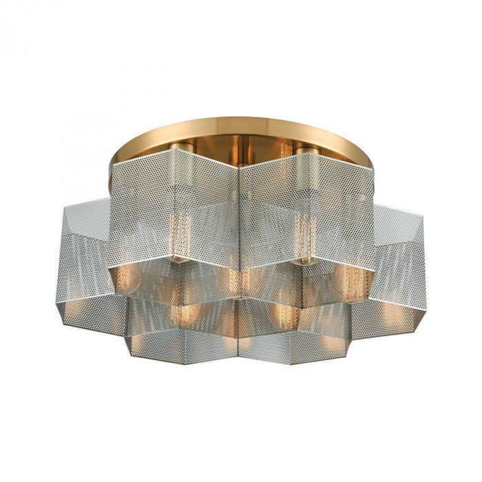 Elk Compartir 7 Light Semi Flush Mount In Satin Model: 21109/7