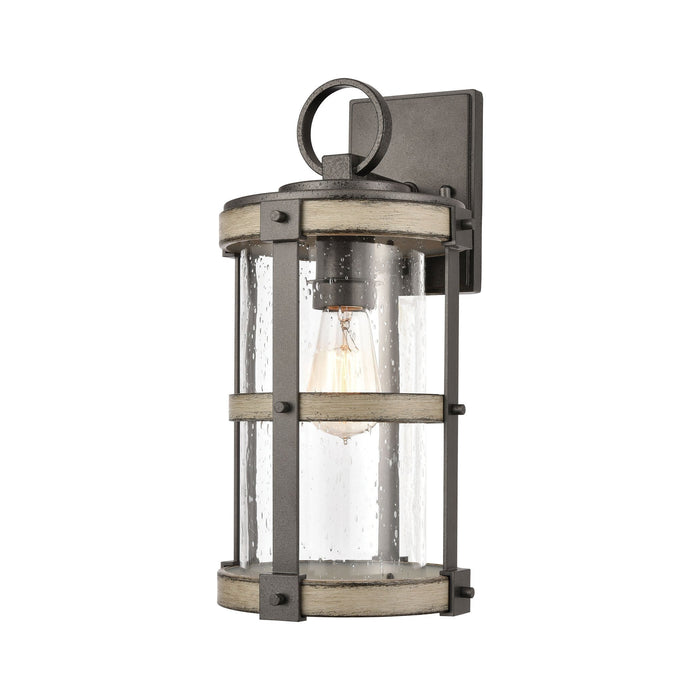 Elk Crenshaw 1 Light Outdoor Sconce In Anvil Iron Model: 89145/1