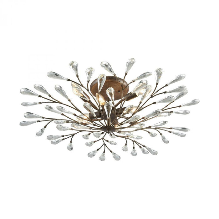 Elk Crislett 8 Light Semi Flush In Sunglow Bronze Model: 18242/8