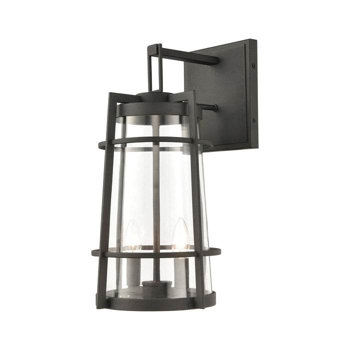 Elk Crofton 2 Light Outdoor Sconce In Charcoal Model: 45492/2