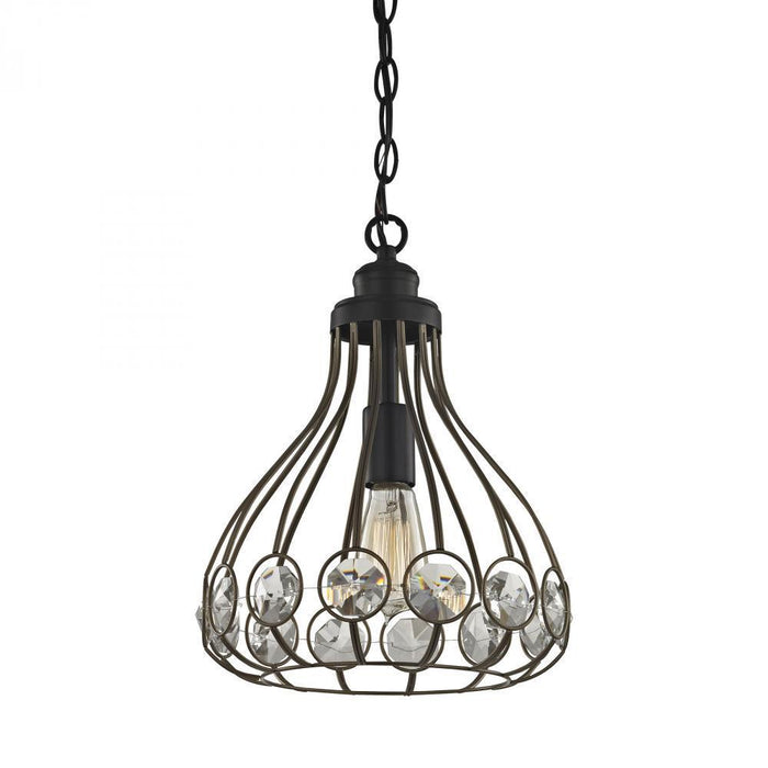 Elk Crystal Web 1 Light Mini Pendant In Bronze Model: 81105/1