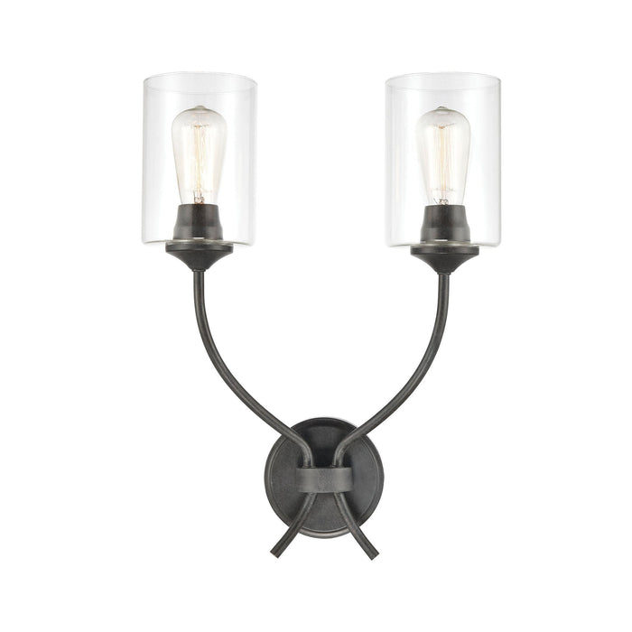 Elk Daisy 2 Light Sconce In Midnight Bronze With Model: 75092/2