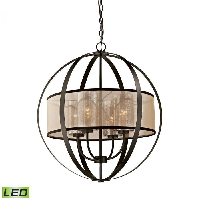 Elk Diffusion 4 Light Chandelier In Oiled Bronze Model: 57029/4-LED