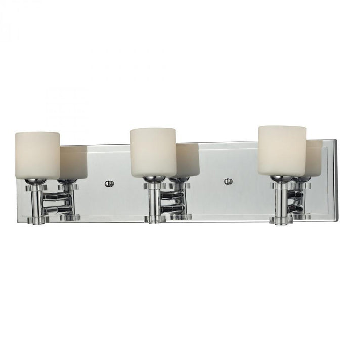 Elk 3 Light Glass Bath Bar In Chrome Finish Model: 84072/3