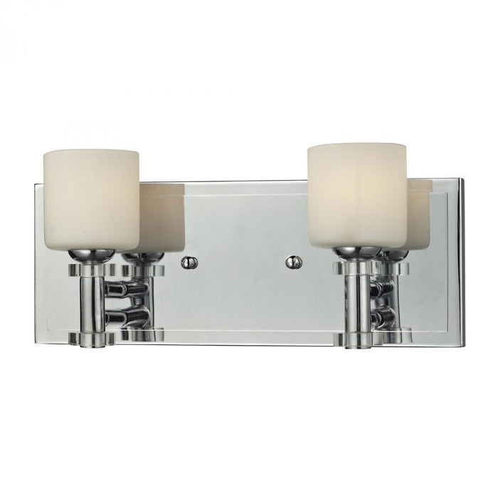 Elk 2 Light Glass Bath Bar In Chrome Finish Model: 84071/2