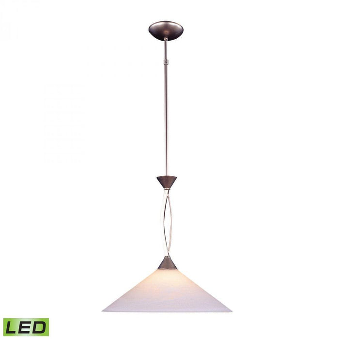 Elk Elysburg 1 Light Pendant In Satin Nickel With Model: 6500/1-LED