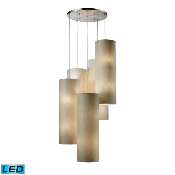 Elk Fabric Cylinders 20 Light Chandelier In Satin Model: 20160/20R-LED