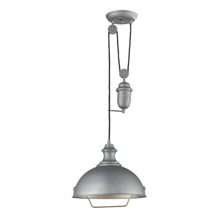 Elk Farmhouse 1 Light Adjustable Pendant In Aged Model: 65081-1