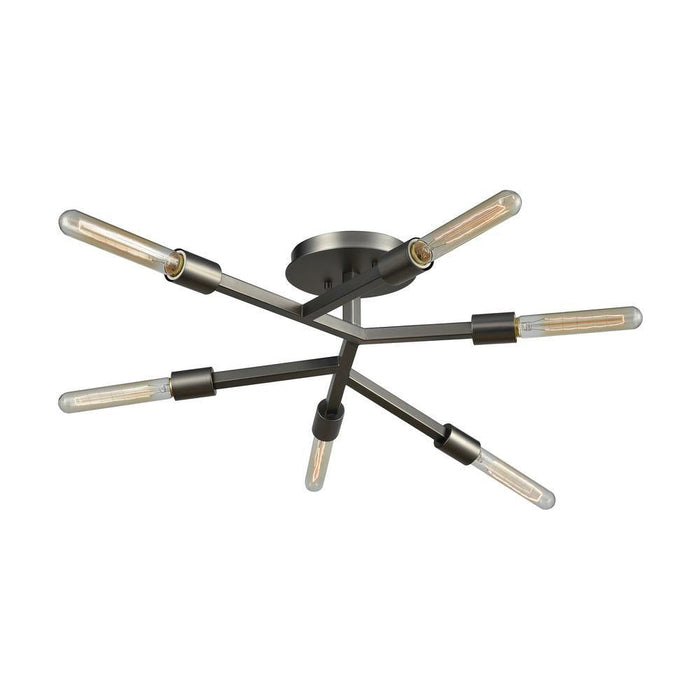 Elk Freeform 6 Light Semi Flush In Dark Graphite Model: 11854/6