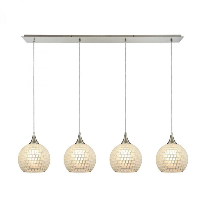 Elk Fusion 4 Light Linear Pendant Fixture In Model: 529-4LP-WHT